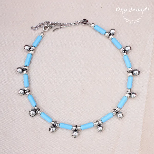 Elegant_Sky_Blue_Oxidised_Silver_Anklet_Set_with_Beaded_Charm