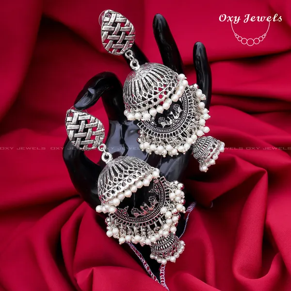 Antique_Silver_Oxidised_Jhumka_Earrings_with_Pearl_Accents