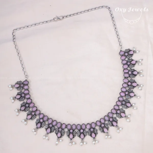Elegant_Oxidised_Silver_Necklace_Set_with_Lavender_Accents_and_Pearls