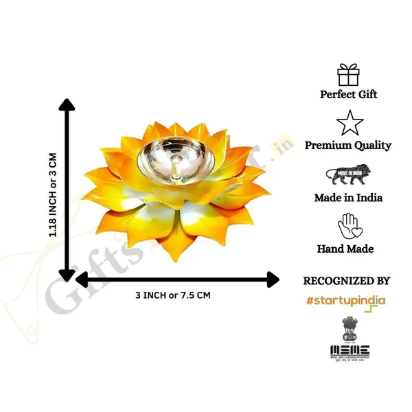 Lotus_Metal_Diya_Pooja_Oil_Lamp_of_Set_of_2_|_Yellow_Color_|_For_Home_Decor