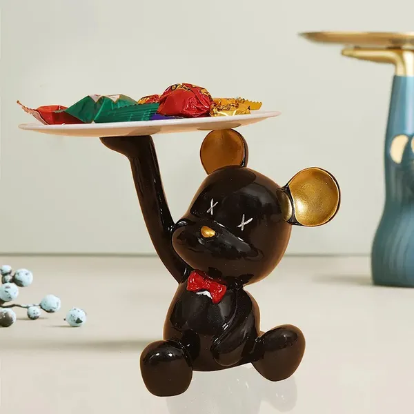 Cute_Cartoon_Bear_Figurine_Holding_Tray_of_Brown_Color_|_Royal_Decor_for_Home