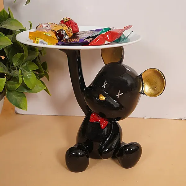 Cute_Cartoon_Bear_Figurine_Holding_Tray_of_Brown_Color_|_Royal_Decor_for_Home