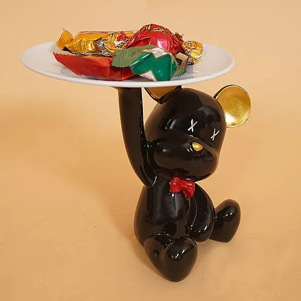 Cute_Cartoon_Bear_Figurine_Holding_Tray_of_Brown_Color_|_Royal_Decor_for_Home