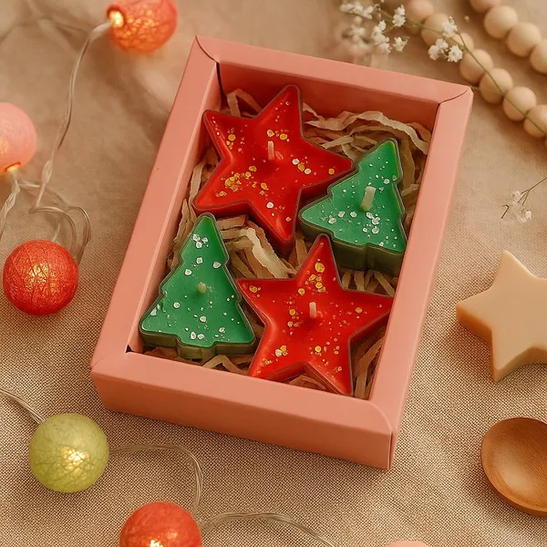 Big_Star_&_Christmas_Tree_Shaped_Acrylic_Tlights_of_Set_of_4_|_Premium_Look_for_Home_Decor