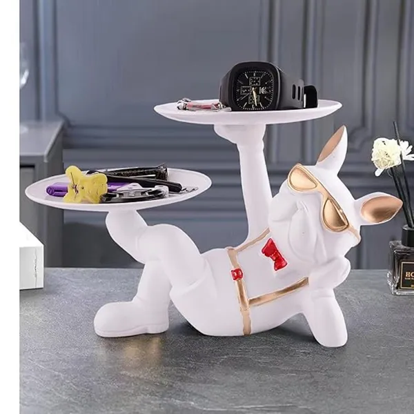 Toy_Dog_Serving_with_Double_Tray_of_White_Color_|_Home_Decor_for_Asthetic_Apeal
