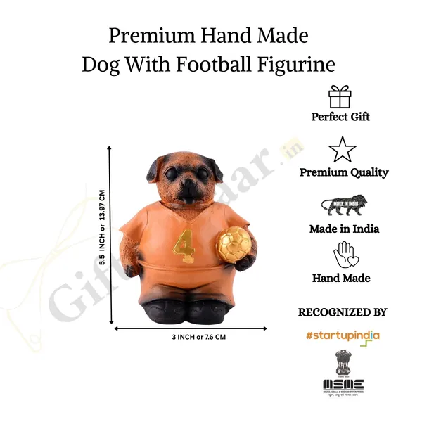 Dog_Figurine_with_Football_Showpiece_of_Orange_Color_|_Radiance_Look_for_Home_Decor