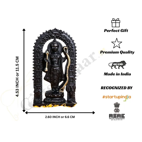 4.5_Inch_Shree_Ram_Lalla_Ayodhya_Murti_in_Premium_Metal_Zinc_|_Metal_Showpiece_Hindu_Religious_Idols_|_Black_&_Gold_Color_|_Home_Decor_Living_Room/Car_Dashboard_Idols/Office_Desk