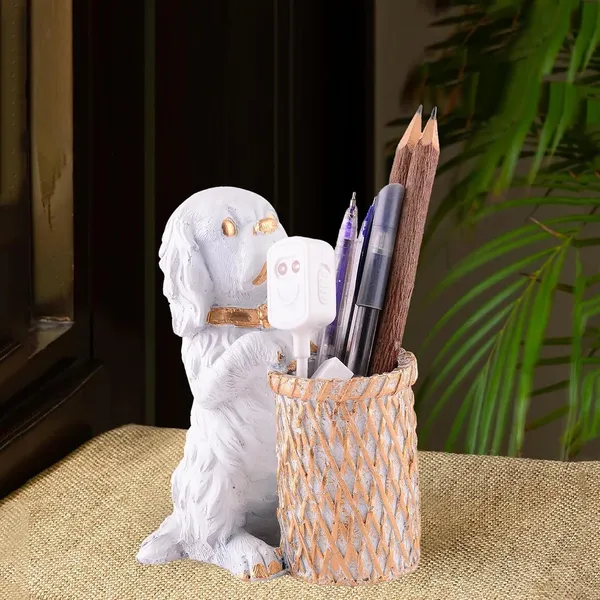 Angry_Face_Dog_Shaped_Pen_Stand_of_Sitting_Position_|_For_Gift_Office