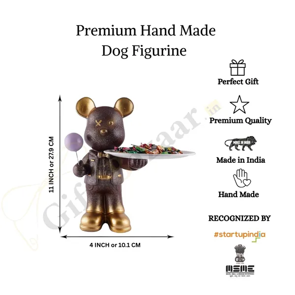 Dog_with_Plate_Showpiece_of_Brown_Color_|_Home_Decor_for_Asthetic_Apeal