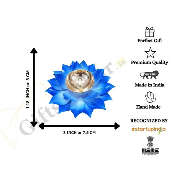 Lotus_Metal_Diya_Pooja_Oil_Lamp_of_Set_of_2_|_Blue_Color_|_For_Home_Decor