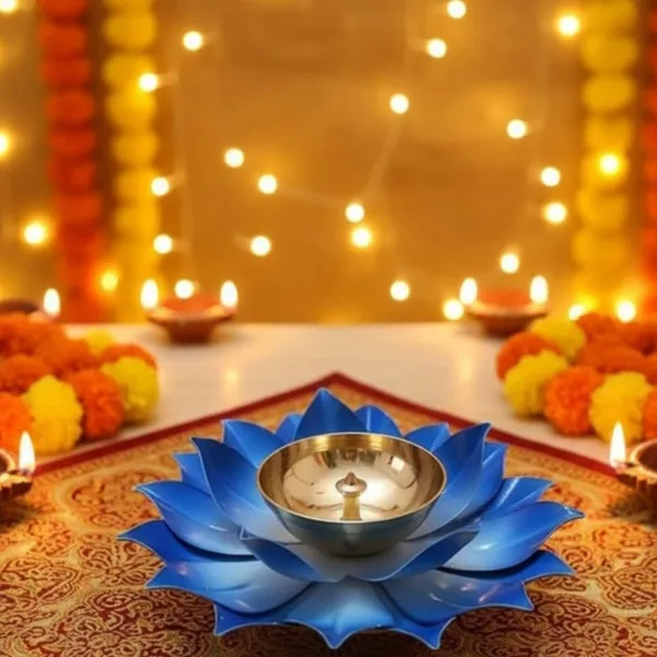 Lotus_Metal_Diya_Pooja_Oil_Lamp_of_Set_of_2_|_Blue_Color_|_For_Home_Decor