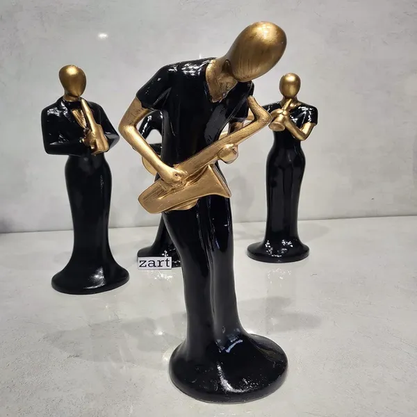 Musical_Instrument_Statue_of_Black_Color_of_Set_of_4_|_Antique_Item_for_Home_Decor