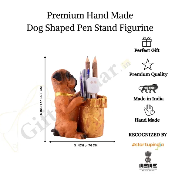 Dog_Shaped_Pen_Stand_of_Brown_Color_|_For_Gift_Office