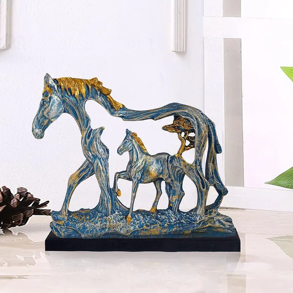 Horse_Statue_of_Multicolor_of_Set_of_2_|_Home_Decor_for_Asthetic_Apeal