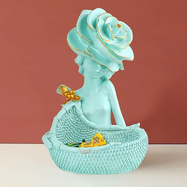 Lady_with_Basket_Showpiece_of_Light_Green_Color_|_Artistry_Gift_Item