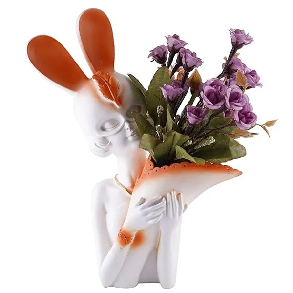 Flower_Vase_Showpiece_of_White_Color_|_Antique_Item_for_Home_Decor