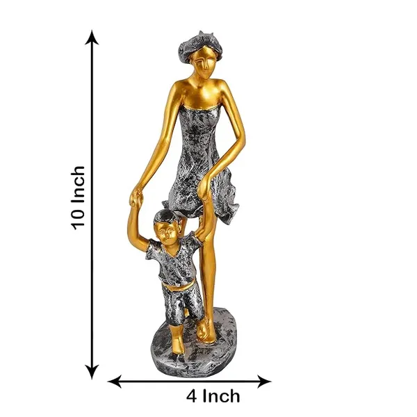Polyresin_Mother_and_Child_Showpiece_of_Golden_Color_|_For_Home_Decor_Showpiece