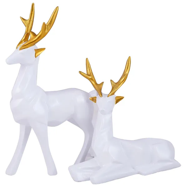 Deer_Showpiece_of_White_Color_of_Set_of_2_|_For_Home_Decoration