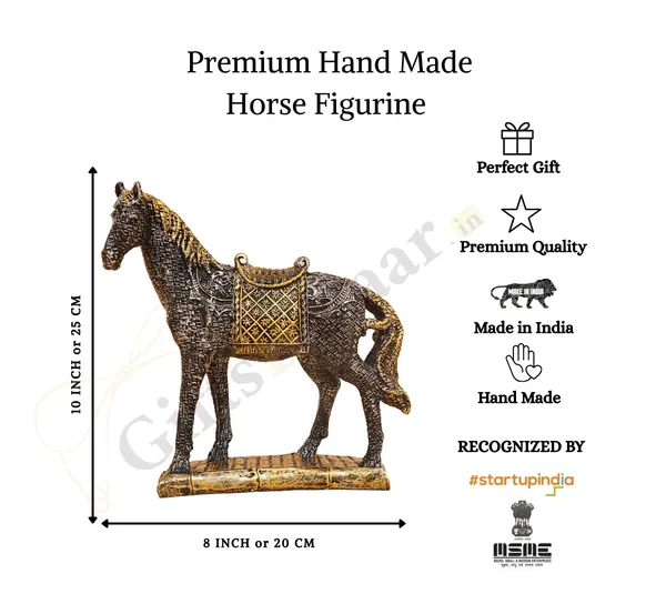 Antique_Standing_Horse_Figurine_of_Golden_Color_|_Home_Decor_for_Asthetic_Apeal
