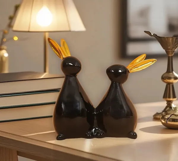 Rabbit_Couple_Figurine_of_Love_with_Ears_of_Golden_Color_|_Premium_for_Home_Decor