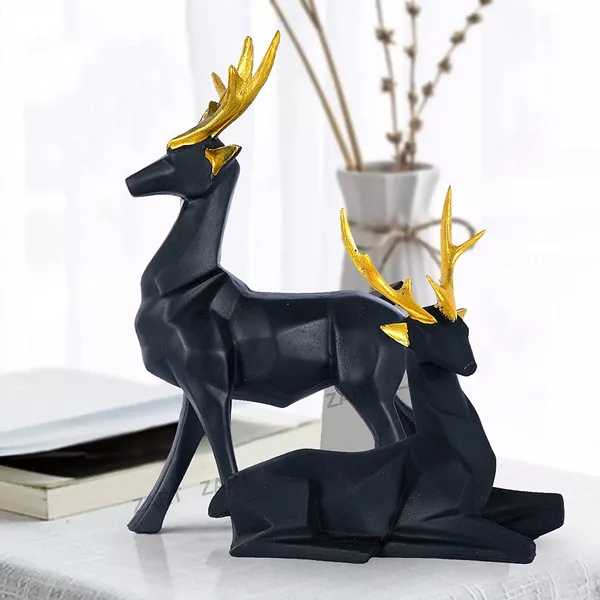 Deer_Showpiece_of_Black_Color_of_Set_of_2_|__Decorative_Item_for_Home_Decor