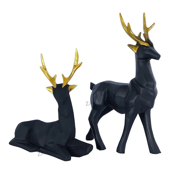 Deer_Showpiece_of_Black_Color_of_Set_of_2_|__Decorative_Item_for_Home_Decor