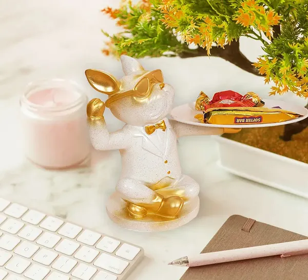 Stylish_Rabbit_Holding_Tray_of_White_Color_|_Unique_Decorative_Gift_Item