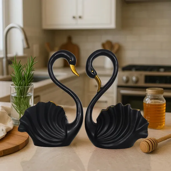 Swan_Couple_Showpiece_of_Black_Color_of_Set_of_2_|_Luxury_Home_Decor_&_Gifts