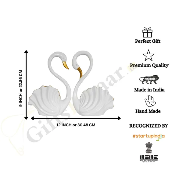 Swan_Couple_Showpiece_of_White_Color_of_Set_of_2_|_Luxury_Home_Decor_&_Gifts