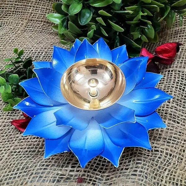 Lotus_Metal_Diya_Pooja_Oil_Lamp_of_Set_of_4_|_Blue,_Red,_Pink,_Yellow_Color_|_For_Home_Decor