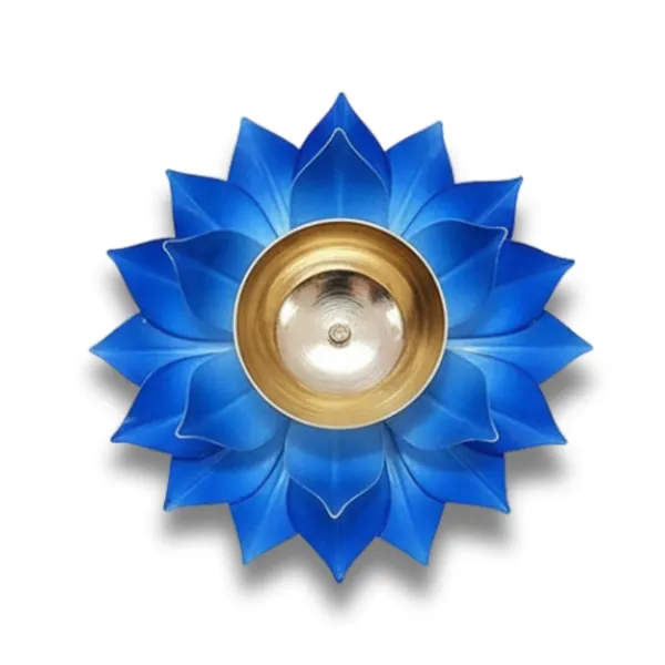 Lotus_Metal_Diya_Pooja_Oil_Lamp_of_Set_of_2_|_Blue_Color_|_For_Home_Decor