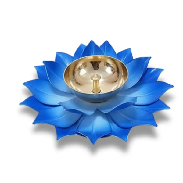 Lotus_Metal_Diya_Pooja_Oil_Lamp_of_Set_of_2_|_Blue_Color_|_For_Home_Decor