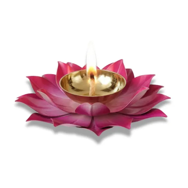 Lotus_Metal_Diya_Pooja_Oil_Lamp_of_Set_of_2_|_Red_Color_|_For_Home_Decor