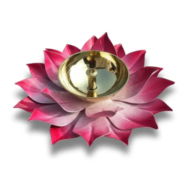 Lotus_Metal_Diya_Pooja_Oil_Lamp_of_Set_of_2_|_Pink_Color_|_For_Home_Decor