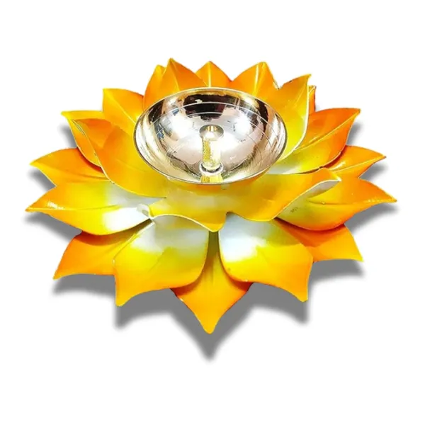 Lotus_Metal_Diya_Pooja_Oil_Lamp_of_Set_of_2_|_Yellow_Color_|_For_Home_Decor