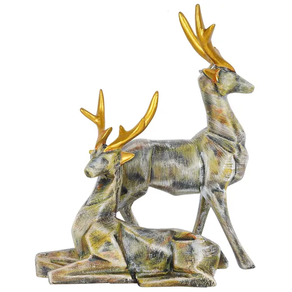 Deer_Showpiece_of_Multicolor_of_Set_of_2_|__Decorative_Item_for_Home_Decor
