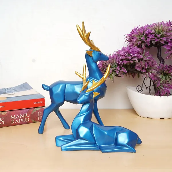 Deer_Showpiece_of_Blue_Color_of_Set_of_2_|__Decorative_Item_for_Home_Decor