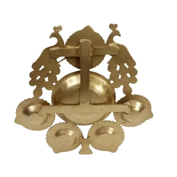 Decorative_Brass_Peacock_Design_Bowl_with_6_Diyas_of_Golden_Color_|_For_Festive_Gift_Item