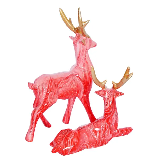 Deer_Showpiece_of_Baby_Pink_of_Set_of_2_|_For_Home_&_Office_Decor