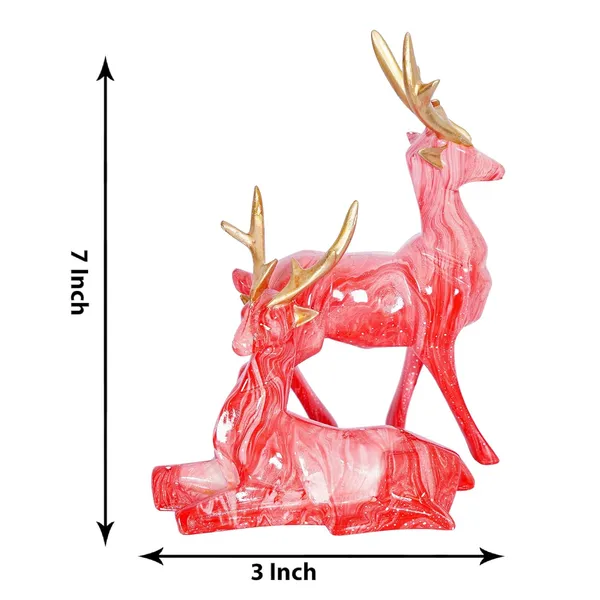 Deer_Showpiece_of_Baby_Pink_of_Set_of_2_|_For_Home_&_Office_Decor
