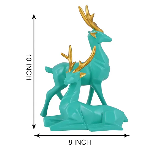 Deer_Showpiece_of_Light_Green_Color_of_Set_of_2_|__Decorative_Item_for_Home_Decor