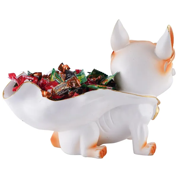 Yoga_Figures_Dog_with_Tray_of_White_and_Orange_Color_|_Decorative_Serving_Tray_for_Home_Decor