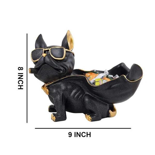 Dog_Statue_of_Black_Color_with_Holder_|_Elegant_Touch_on_Home_Decor