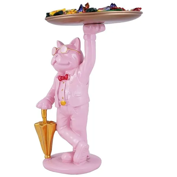 Kitty_Cat_Serving_Platter_of_Pink_Color_of_Standing_Position_|_Decorative_Item_for_Home_Decor