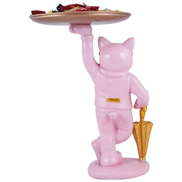 Kitty_Cat_Serving_Platter_of_Pink_Color_of_Standing_Position_|_Decorative_Item_for_Home_Decor