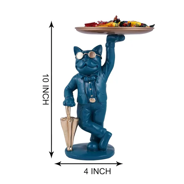 Cool_Dog_with_Plate_Showpiece_of_Blue_Color_|_Artistry_Gift_Item