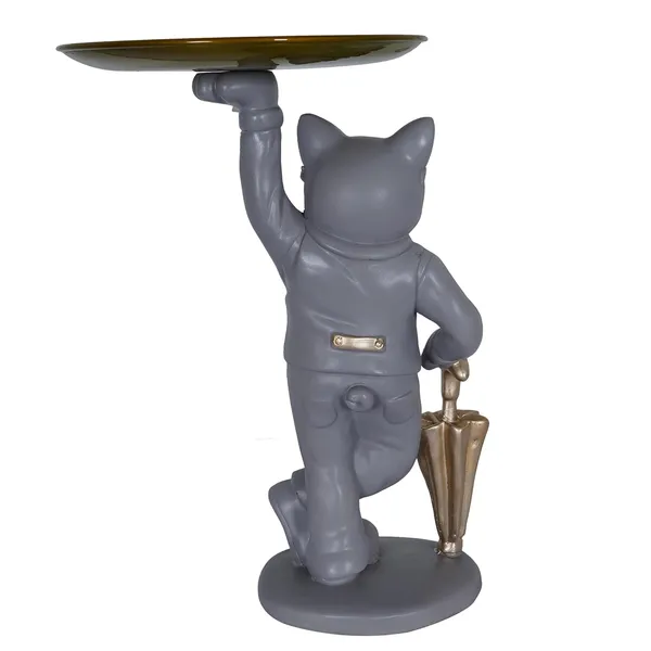Cool_Dog_with_Plate_Showpiece_of_Grey_Color_|_Artistry_Gift_Item