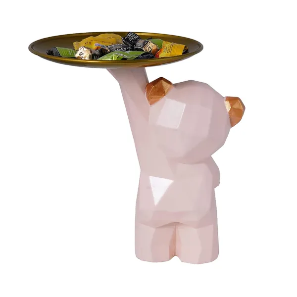 Cool_Dog_Statue_with_Plate_of_Multicolor_|_For_Home_Decoration