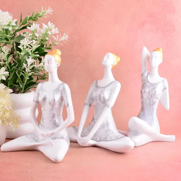 Yoga_Posture_Lady_Statue_of_White_Color_of_Set_of_3_|_Royal_Decor_for_Home