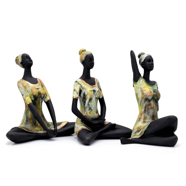 Yoga_Lady_Showpiece_Figurine_of_Set_of_3_|_For_Home_and_Office_Decor